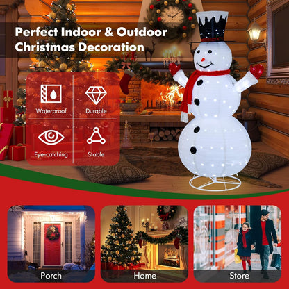 Tangkula 6 FT Lighted Christmas Snowman, Pop-Up 3D Xmas Pre-lit Snowman