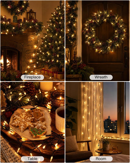 LED Battery Operated Christmas Lights Indoor Outdoor 18ft 4Pack Mini Lights