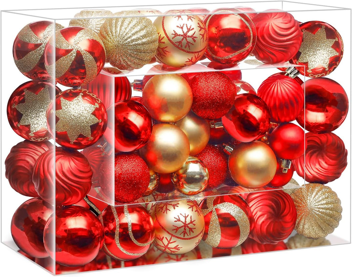 SHareconn 66Pcs Christmas Tree Decorations, Christmas Tree Ornaments Set