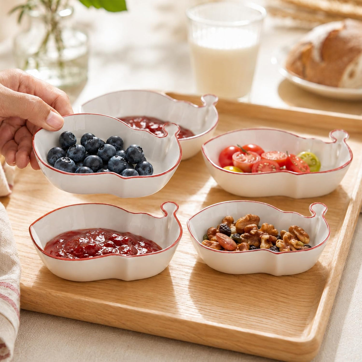 fMBB Cute Santa Hat Plates, Serving Dishes Ceramic for Food & Entertaining
