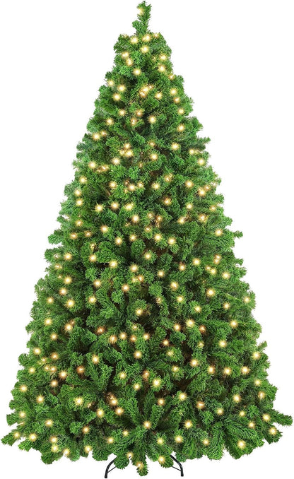 Yaheetech 6ft Pre-Lit Snow Flocked Artificial Christmas Tree, 250 Lights
