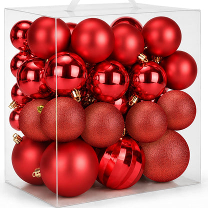 54PCS Red & Gold Christmas Ball Ornaments, Shatterproof Tree Decorations