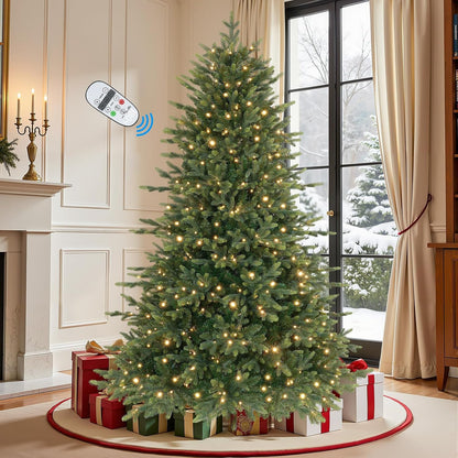 SHareconn 7.5ft Prelit Artificial Fir Christmas Tree with Dual Color Lights