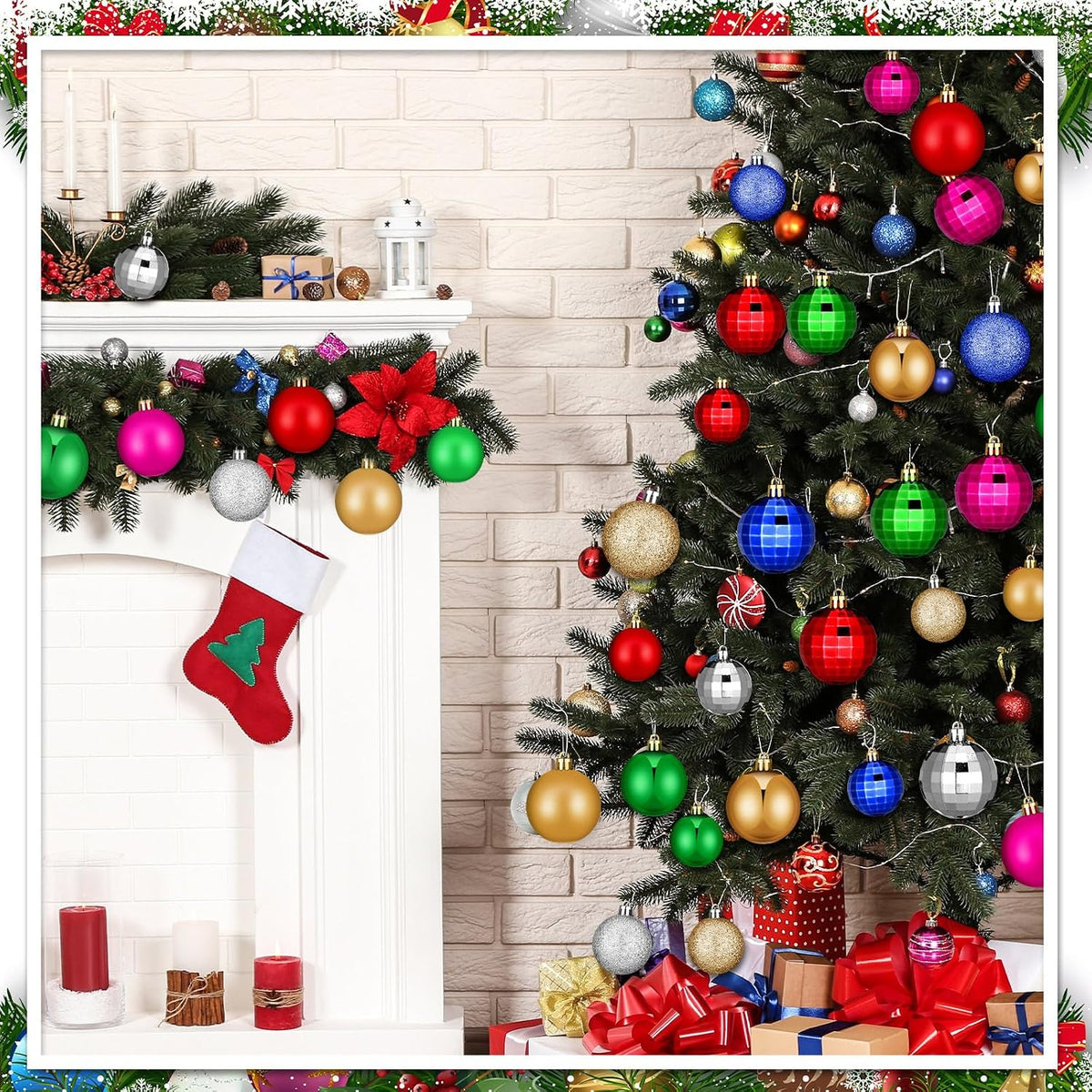 Lunmon 160 Pcs Christmas Ball Ornaments Shatterproof,Multiple Color