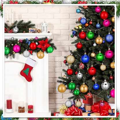 Lunmon 160 Pcs Christmas Ball Ornaments Shatterproof,Multiple Color