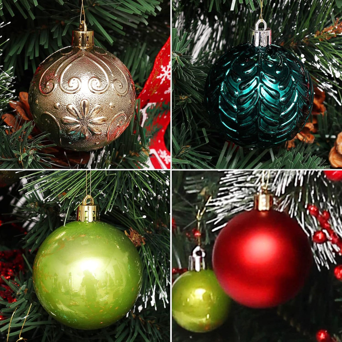 Christmas Tree Ornaments 40pcs Christmas Ball Ornaments Set Shatterproof