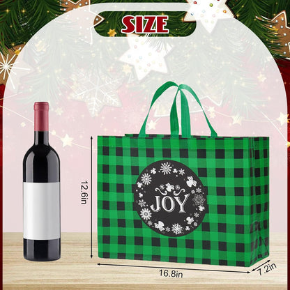 Heetobcos 12 Pack Christmas Gift Bags 13” Large Reusable Tote Bags