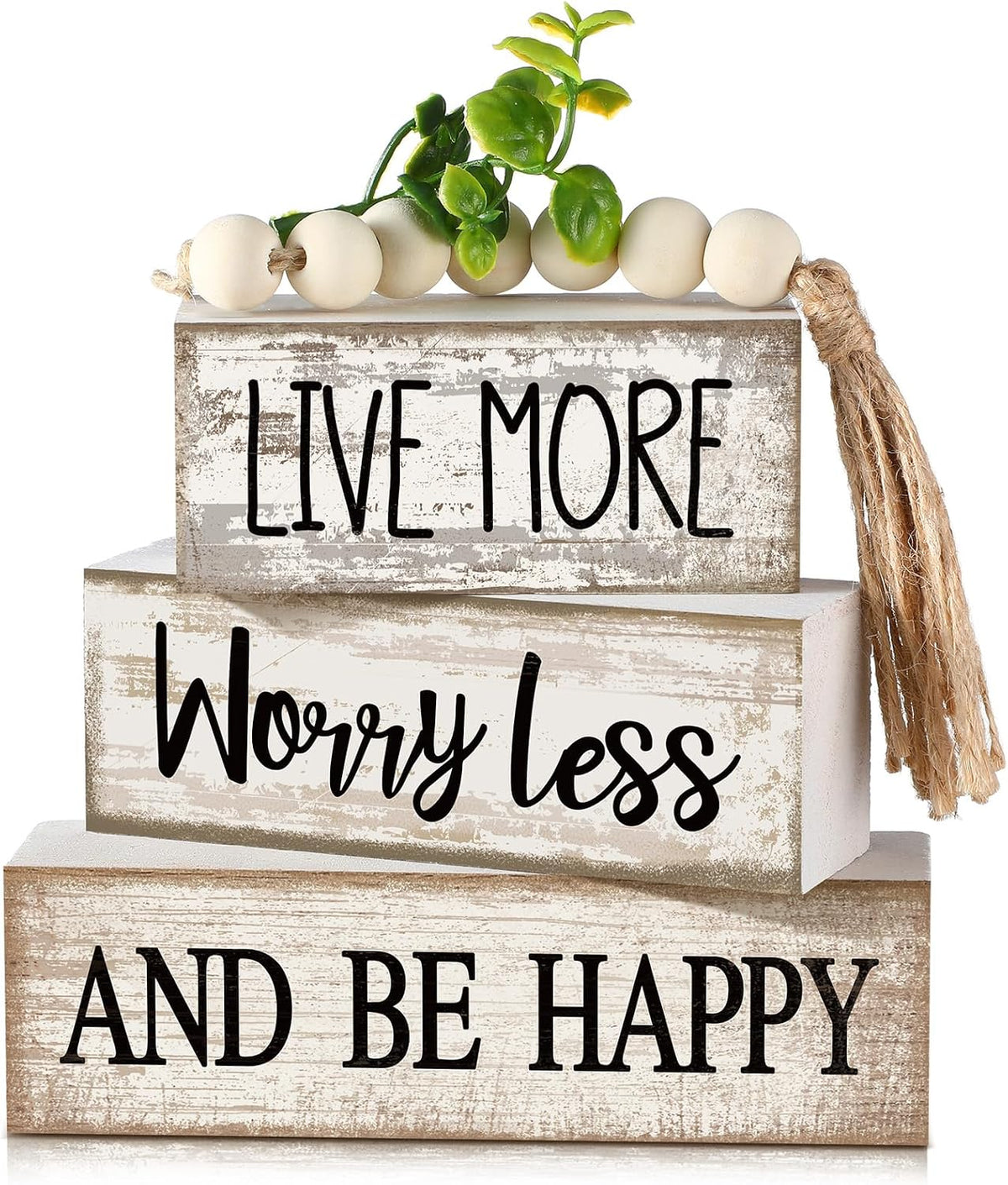Moucuny 4 Pcs Christmas Table Decorations Indoor, Hot Cocoa Wood Block Sign