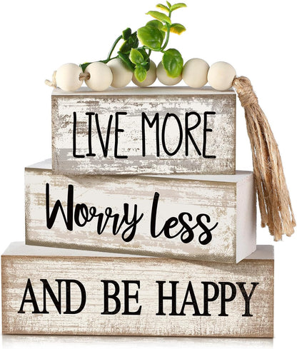 Moucuny 4 Pcs Christmas Table Decorations Indoor, Hot Cocoa Wood Block Sign