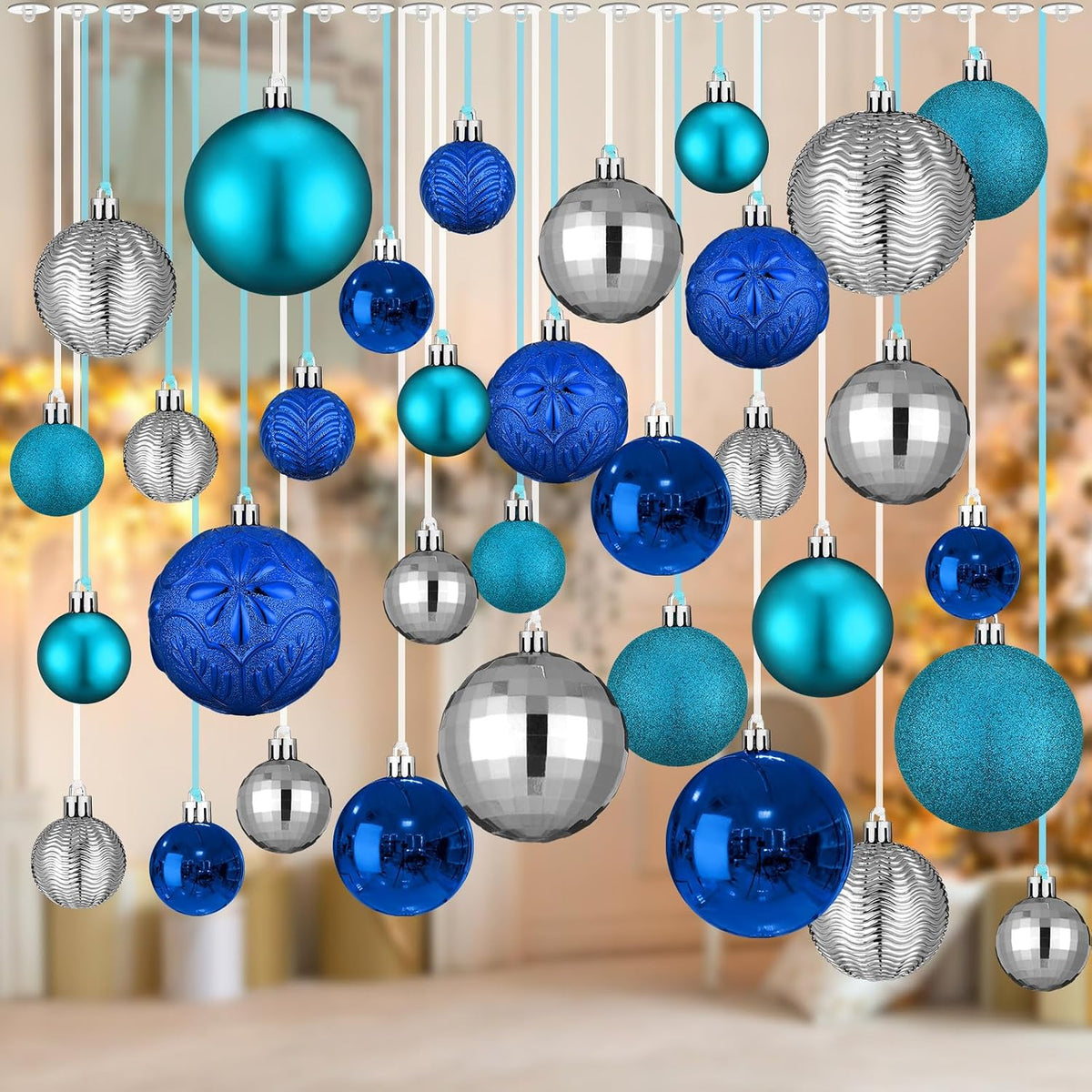 36 Pcs Christmas Balls Ornaments for Ceiling, Red, Gold