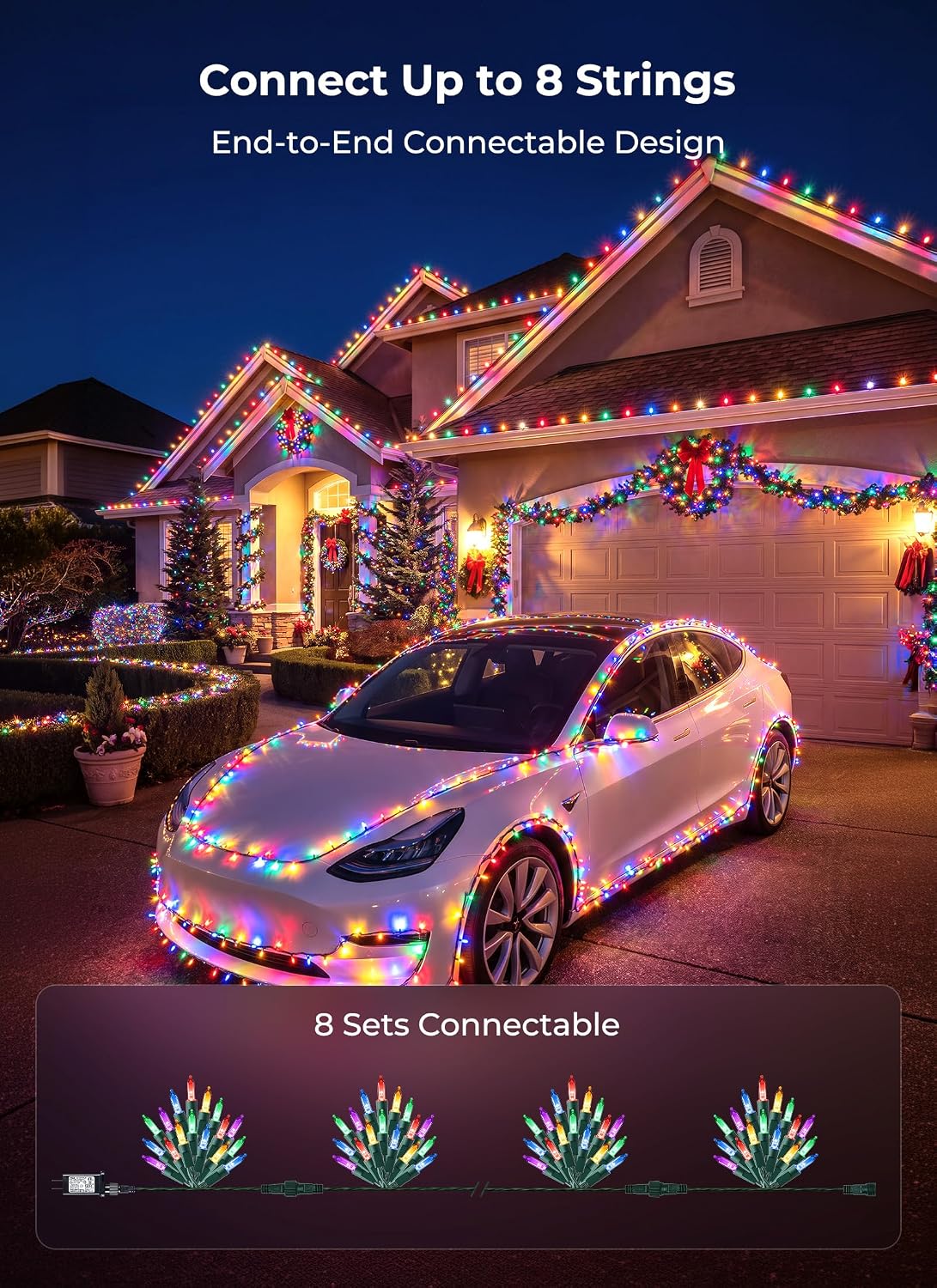 Brightown Multicolor Christmas Lights, 32FT 100Count LED Mini String Lights
