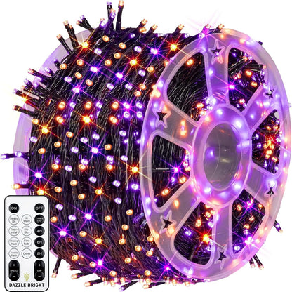 Dazzle Bright Outdoor Christmas String Lights, 1000 LED 328 FT Plug in Fairy Light with Remote Control 8 Modes & Timer, Waterproof Decoration for Home Garden Yard Xmas Wedding, Warm White