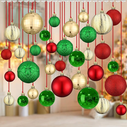 36 Pcs Christmas Balls Ornaments for Ceiling, Red, Gold