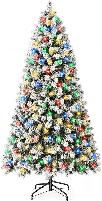 DUMOS 4.5 Ft Pre-Lit Christmas Tree, Artificial Xmas Tree, Green
