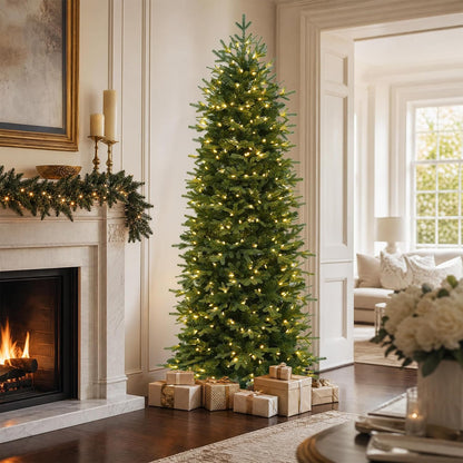 Hykolity 6 ft Prelit Pencil Christmas Tree with 300 Warm White LEDs