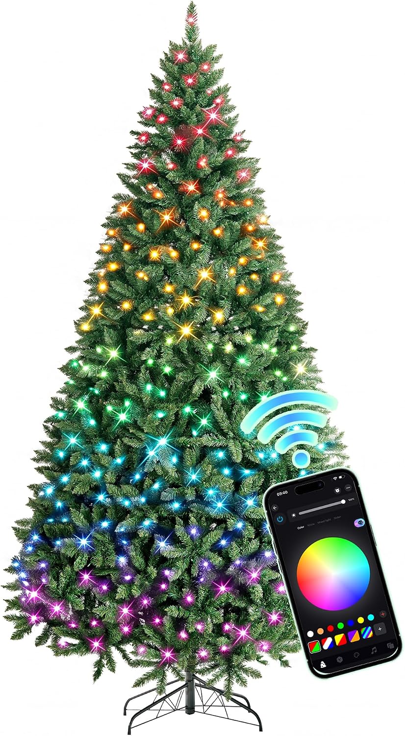 HOLLO STAR 6ft Prelit Christmas Tree, Multi-Color RGBW Lights,App Control