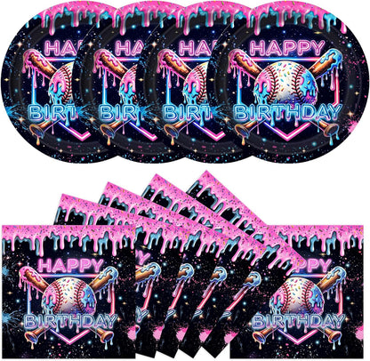 50PCS Christmas Plates and Napkins, 7 Inch Reindeer Dessert Plates