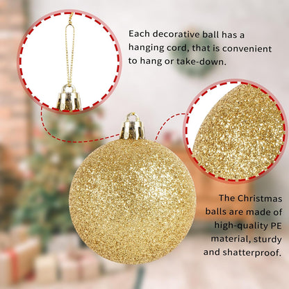 100PCS Christmas Ball Ornaments, Shatterproof Hanging Xmas Tree Decorations