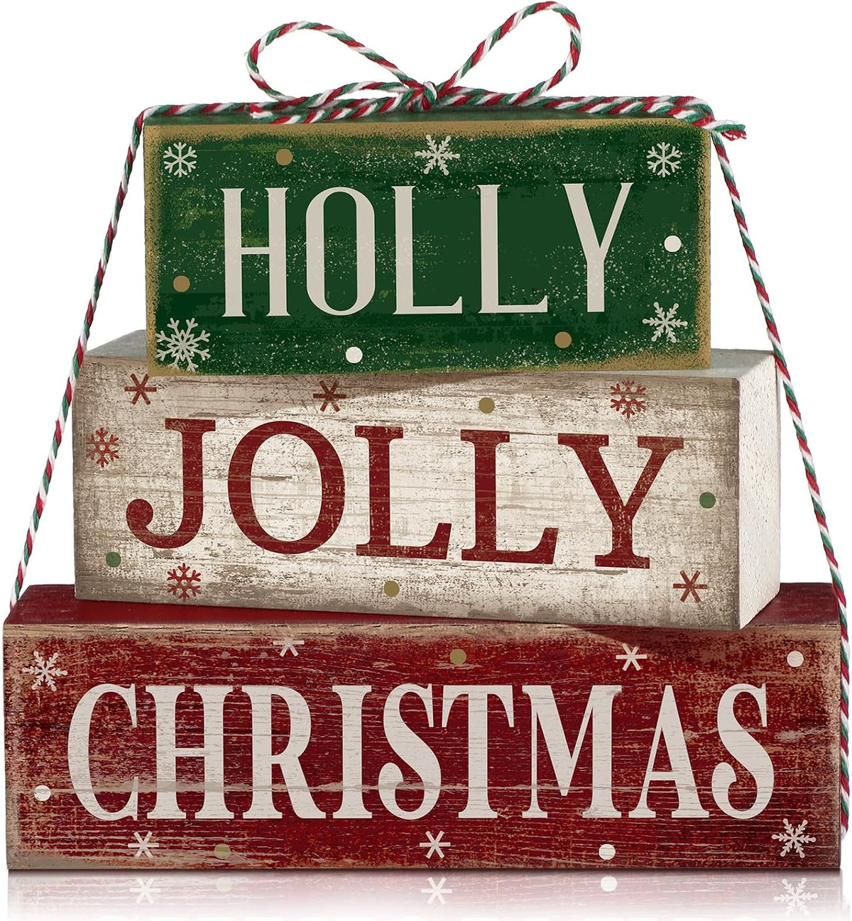 Moucuny 4 Pcs Christmas Table Decorations Indoor, Hot Cocoa Wood Block Sign