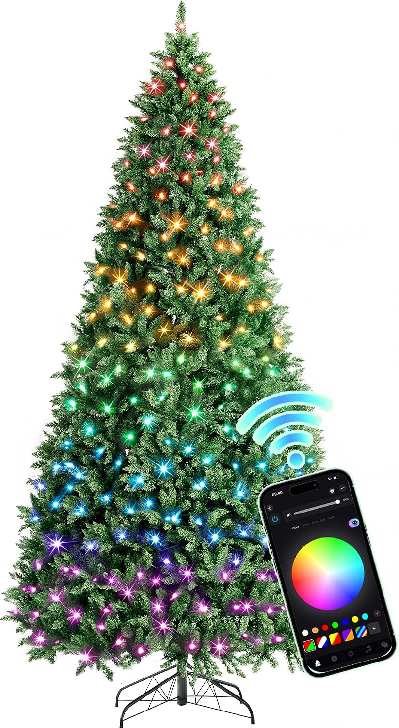 HOLLO STAR 6ft Prelit Christmas Tree, Multi-Color RGBW Lights,App Control