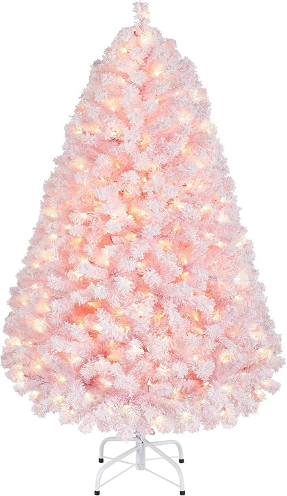 Yaheetech 6ft Pre-Lit Snow Flocked Artificial Christmas Tree, 250 Lights