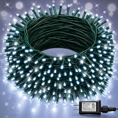 Dazzle Bright Outdoor Christmas String Lights, 1000 LED 328 FT Plug in Fairy Light with Remote Control 8 Modes & Timer, Waterproof Decoration for Home Garden Yard Xmas Wedding, Warm White