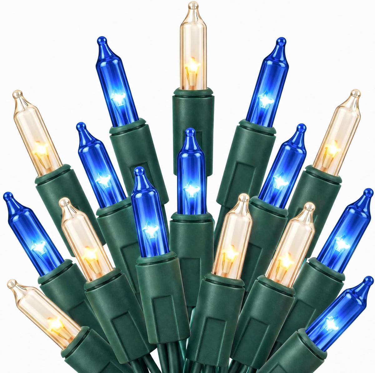 TW SHINE Warm White Christmas Lights Outdoor, 20FT 100 Count Incandescent Christmas Light Indoor, Waterproof Christmas Tree String Lights for Xmas Decorations