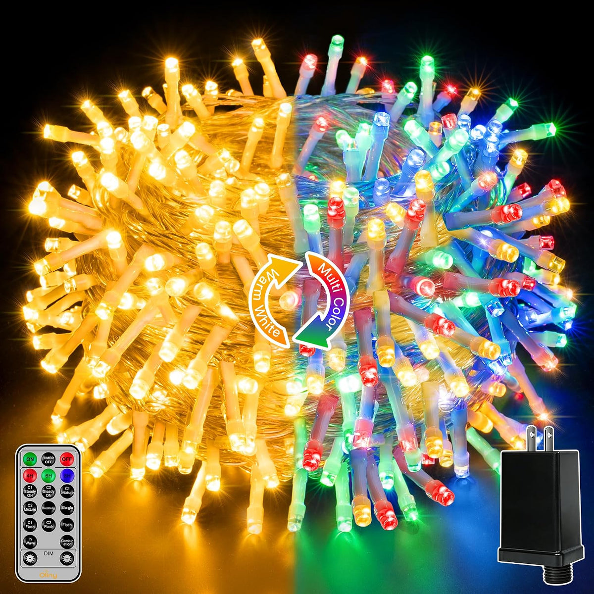 Ollny 210FT 640LED Color Changing Christmas Lights with Remote, 11 Modes