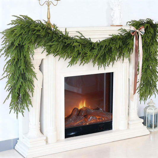 Artificial Christmas Garland, Faux Norfolk Pine for Mantle Decor (5FT 1PCS)