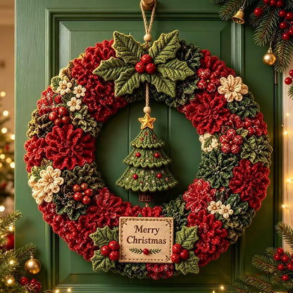 DIY Christmas Fabric Poke Wreath Kit,No-Sew Poke Art.（Christmas Stocking）