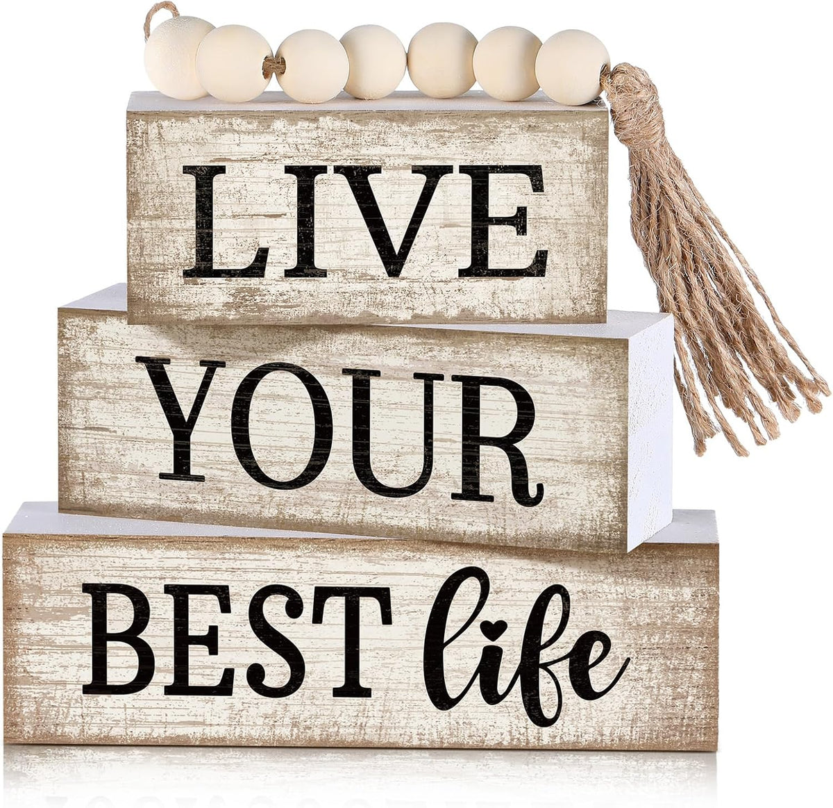 Moucuny 4 Pcs Christmas Table Decorations Indoor, Hot Cocoa Wood Block Sign