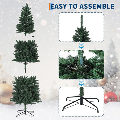 Garvee 6 ft Christmas Tree, Artificial Prelit Pencil Tree, Easy Assemble, Xmas Decor for Home Party Office Mall Holiday