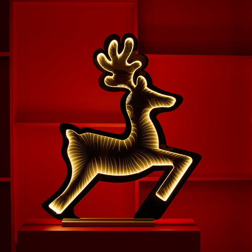 Deer Infinity Light, 26.5"L x 32.5"H Acrylic w/UL Plug