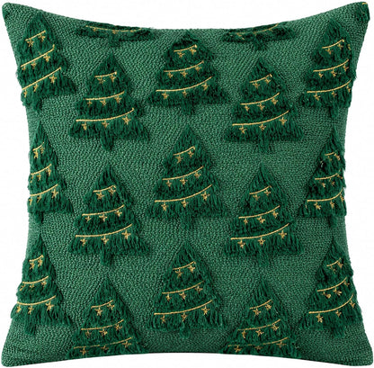 Christmas Decorations - Set of 4 Double-Sided Print Christmas Pillow Covers
