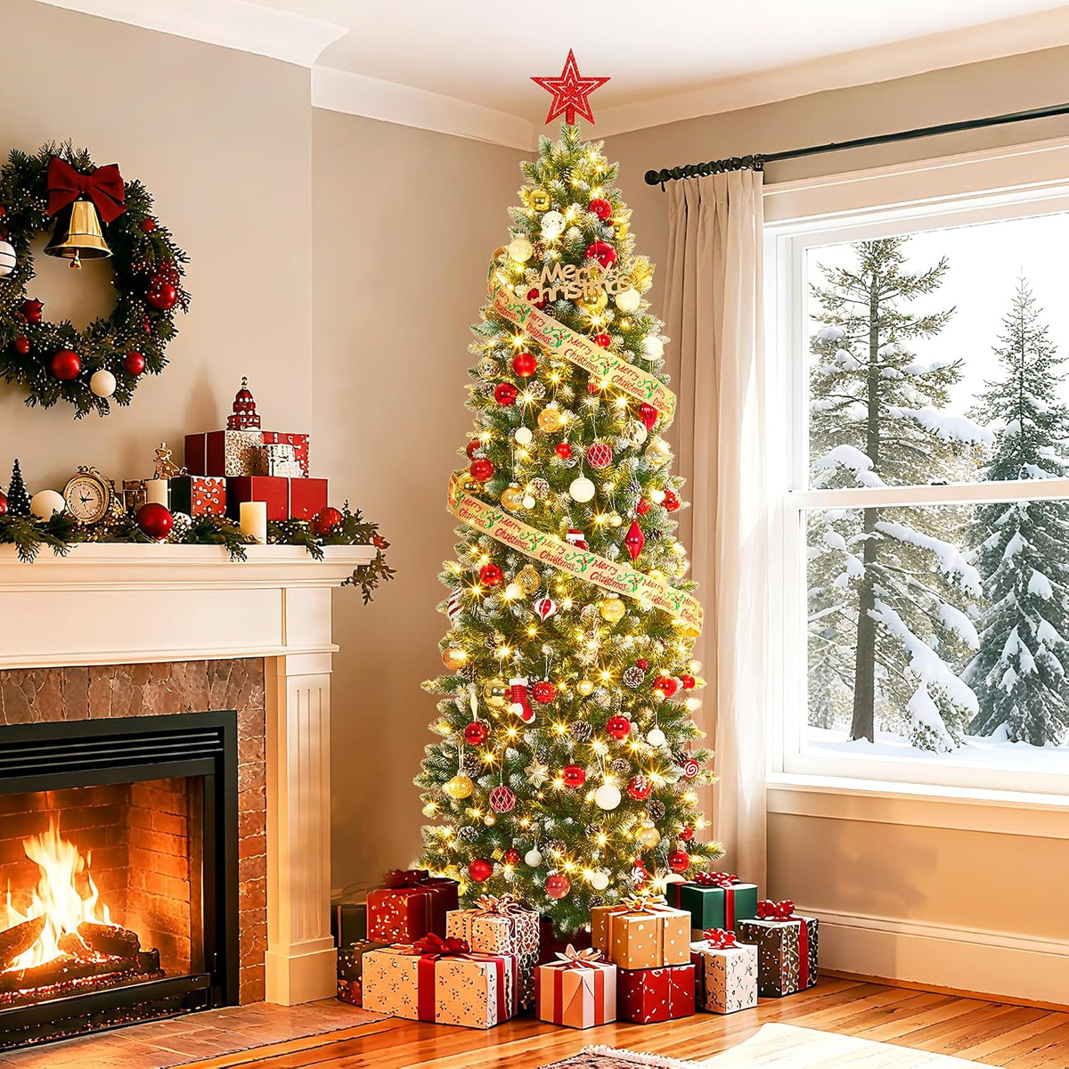 GarveeTech 6ft Artificial Christmas Tree, Realistic Full Unlit Décor
