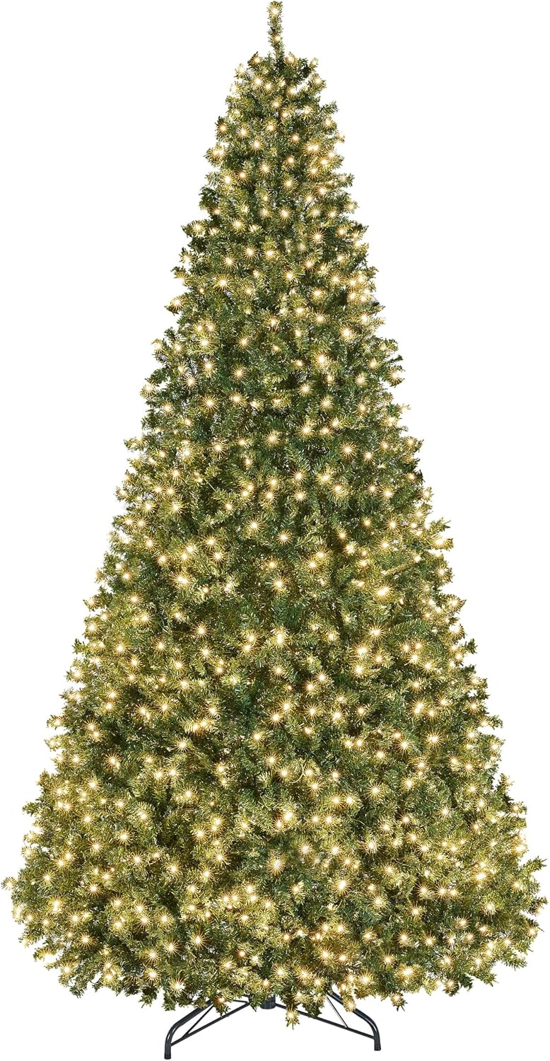 Yaheetech 4.5ft Pre-lit Christmas Tree with 150 Warm White Lights, Green