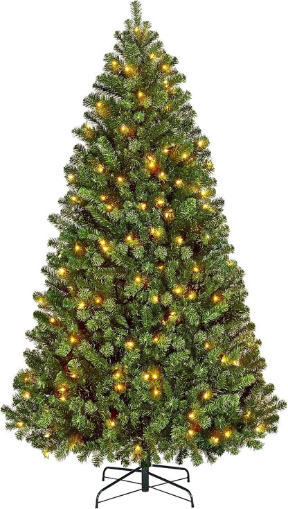 Yaheetech 4.5ft Pre-lit Christmas Tree with 150 Warm White Lights, Green
