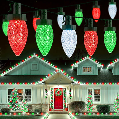 Brightown C9 Christmas Lights Outdoor, 114FT 150 LED Warm White Lights