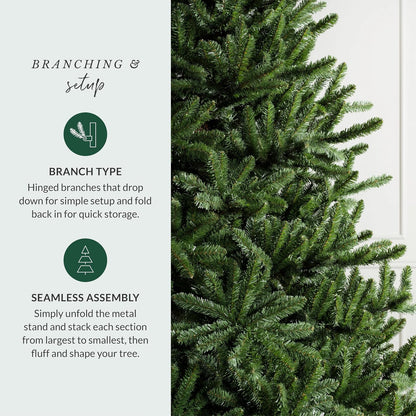 Balsam Hill 6.5ft Unlit Classic Blue Spruce - Artificial Christmas Tree with 2,144+ Tips, Premium Stand & Easy Assembly for Indoor Holiday Decorating