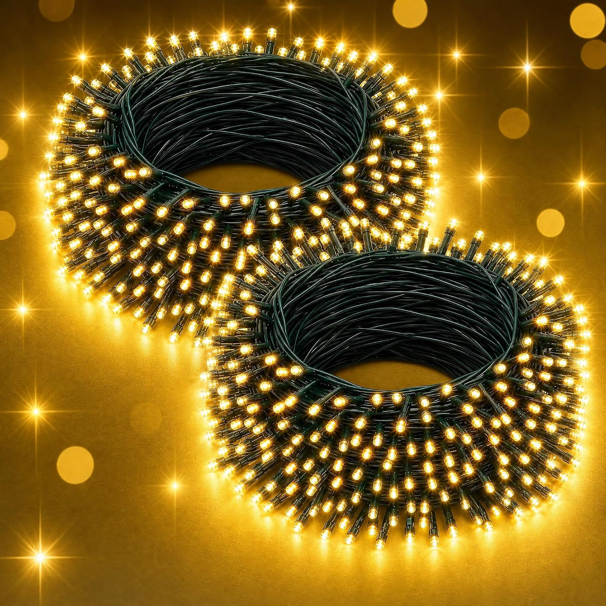 Dazzle Bright Outdoor Christmas String Lights, 1000 LED 328 FT Plug in Fairy Light with Remote Control 8 Modes & Timer, Waterproof Decoration for Home Garden Yard Xmas Wedding, Warm White