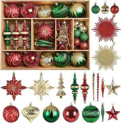 SHareconn 80Pcs Christmas Tree Ornaments Set Christmas Tree Decorations