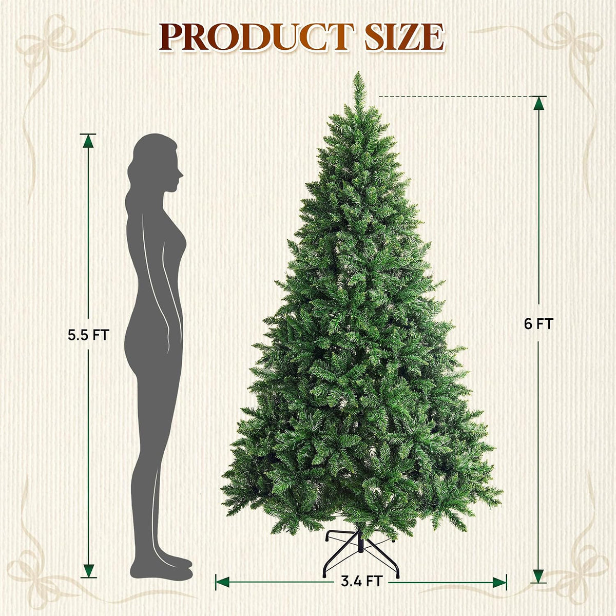HOLLO STAR 6ft Prelit Christmas Tree, Multi-Color RGBW Lights,App Control
