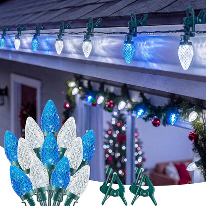 Brightown Christmas Lights Outdoor, 102FT 150LED C9 String Light with Clips