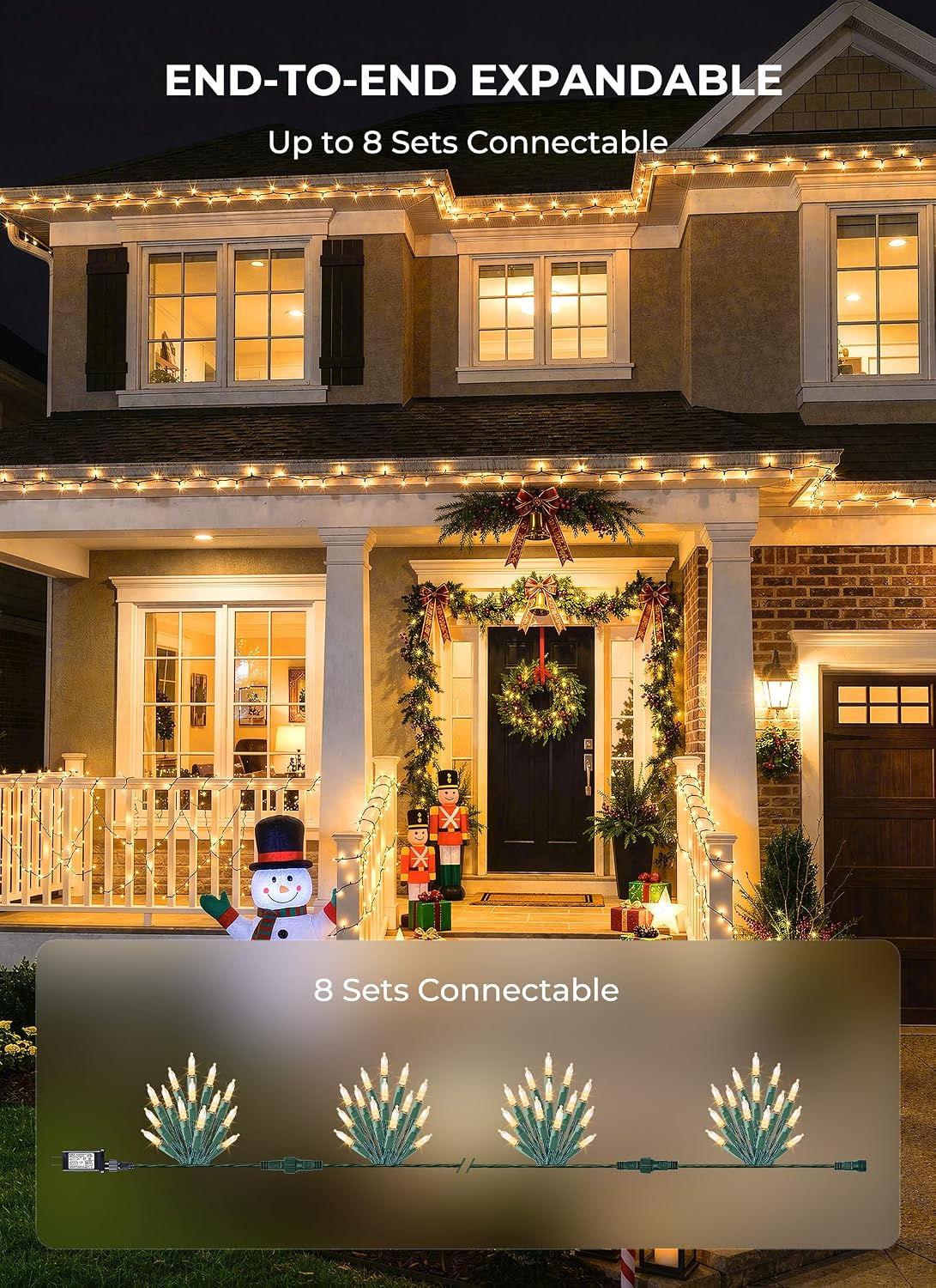 LED Christmas Lights Indoor Outdoor, 33FT 100 Count Mini String Lights