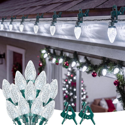 Brightown Christmas Lights Outdoor, 102FT 150LED C9 String Light with Clips