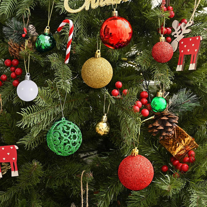 100PCS Christmas Ball Ornaments, Shatterproof Hanging Xmas Tree Decorations