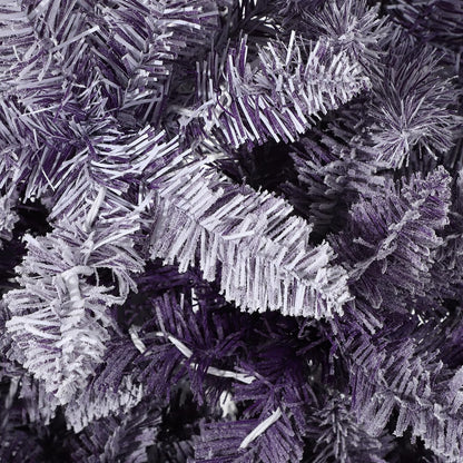 Garvee 6 ft Snow Flocked Pencil Christmas Tree, Slim Artificial Christmas Tree with Sturdy Metal Stand, Skinny Xmas Tree Holiday Decoration for Home, Office, Purple Gradient