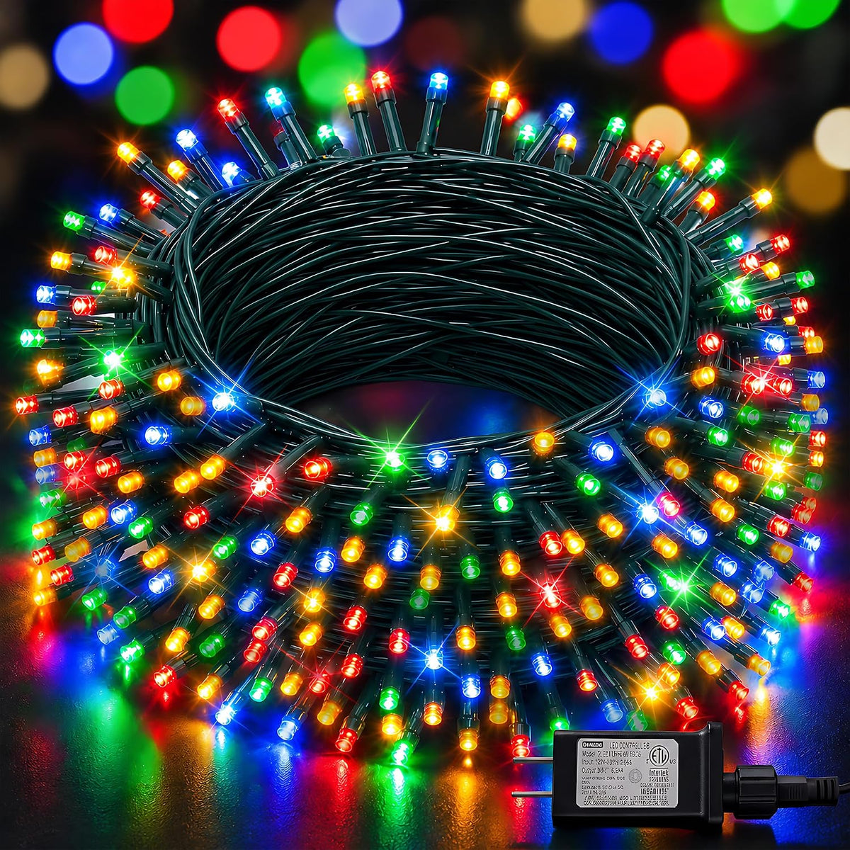 Dazzle Bright Outdoor Christmas String Lights, 1000 LED 328 FT Plug in Fairy Light with Remote Control 8 Modes & Timer, Waterproof Decoration for Home Garden Yard Xmas Wedding, Warm White