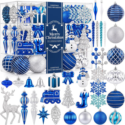 JOICEE 118Pcs Christmas Balls Ornaments Set for Christmas Tree Decorations