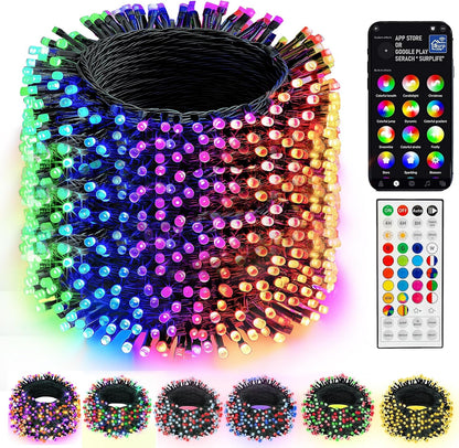 Dazzle Bright Outdoor Christmas String Lights, 1000 LED 328 FT Plug in Fairy Light with Remote Control 8 Modes & Timer, Waterproof Decoration for Home Garden Yard Xmas Wedding, Warm White